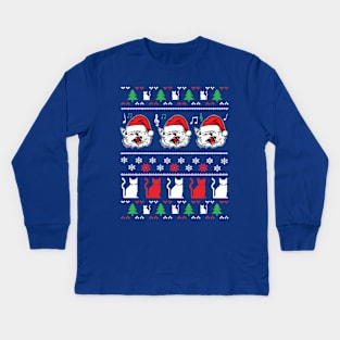 Funny Christmas Sweater Cats for Cat Owners Kids Long Sleeve T-Shirt